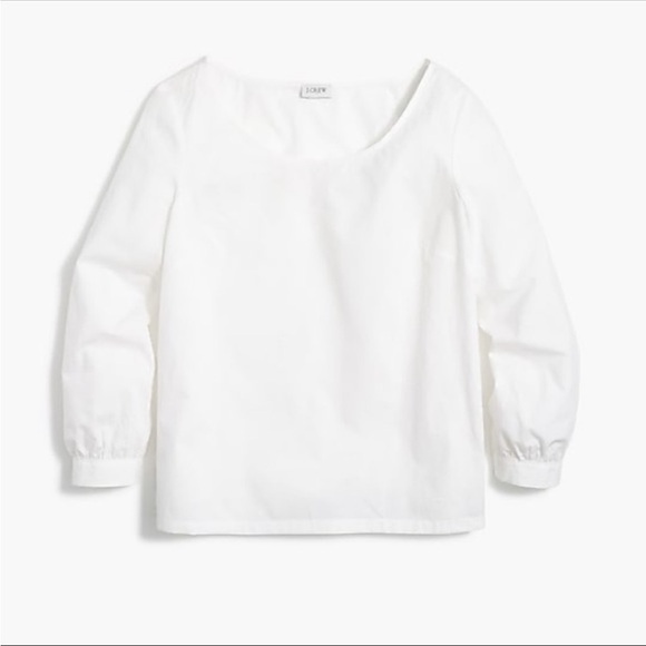 NWT J. Crew Factory Cotton Poplin Peasant Top Sz XXS - Picture 1 of 12